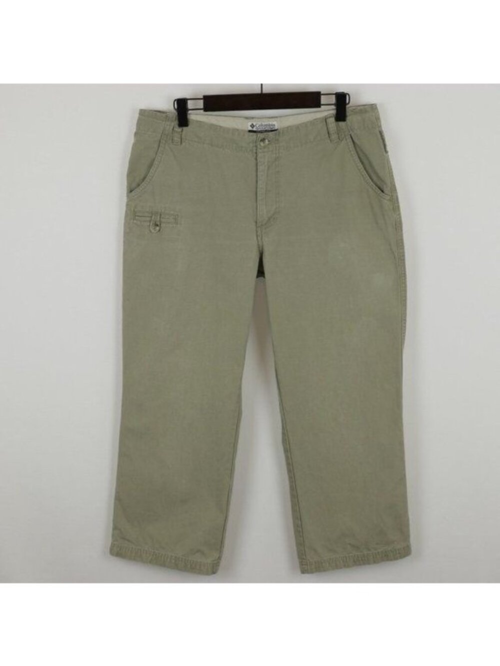 Columbia Women's Size 10 Green Cotton Twill High Rise Straight Leg Capri Pants